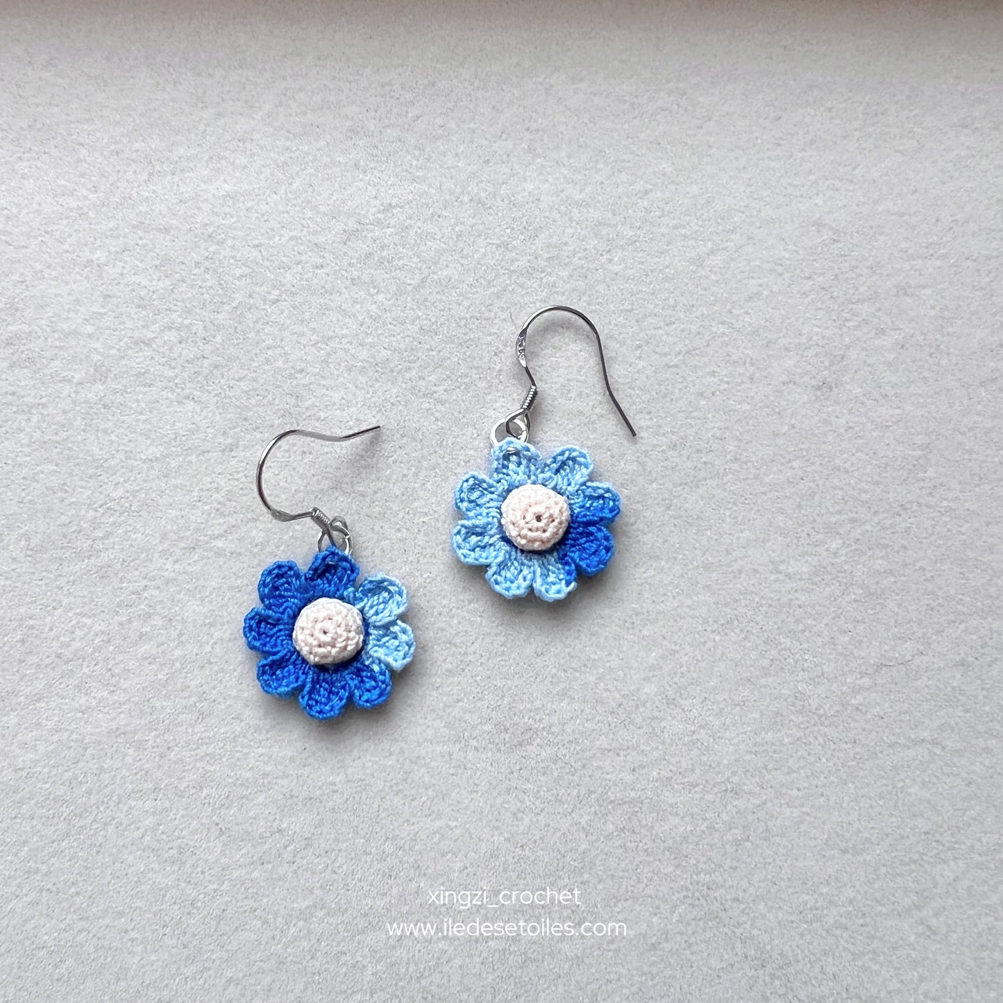 Boucles d'oreilles florales Micro crochet