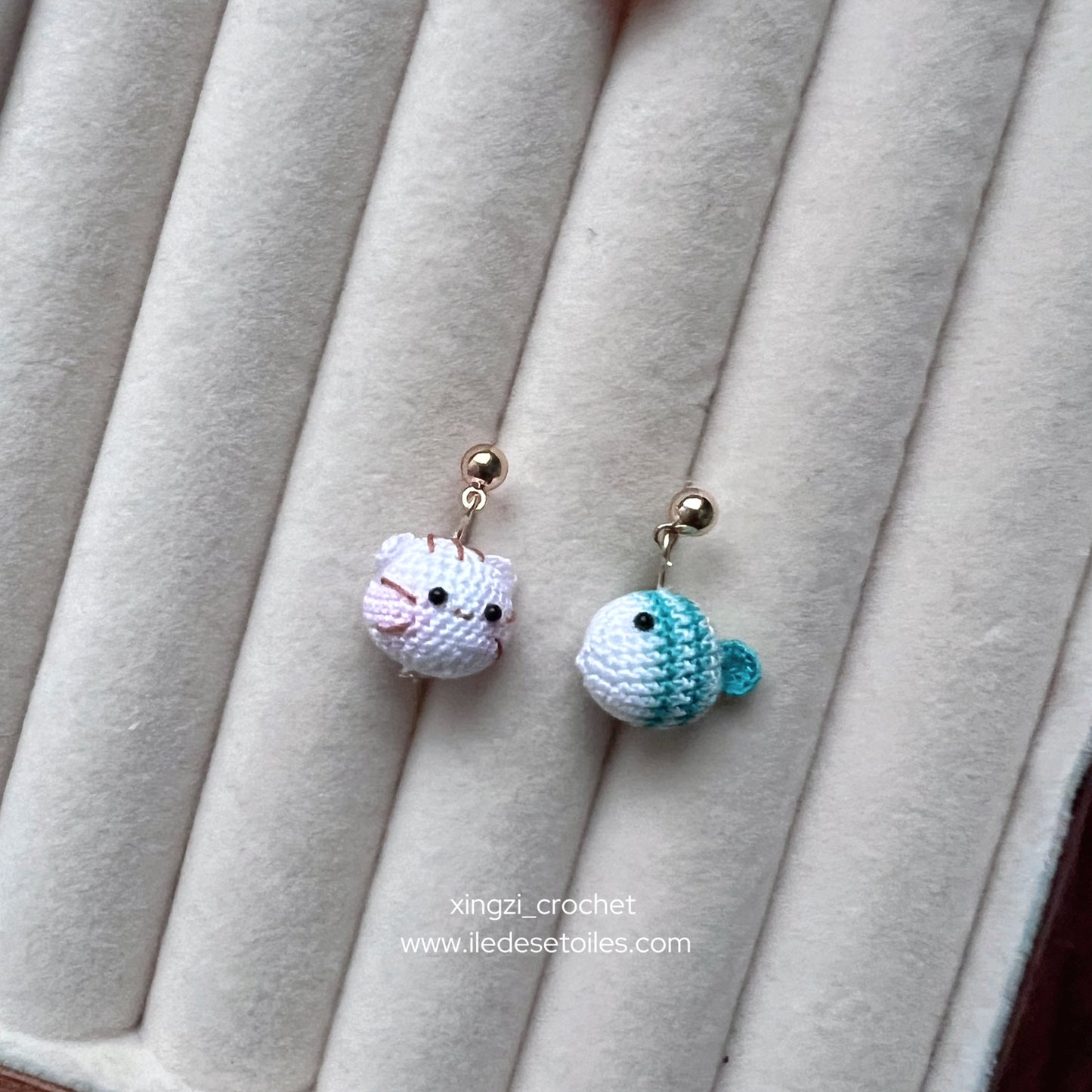 Boucles d'oreilles et bracelets de la collection Animal / Baleine, lapin, chat et panda