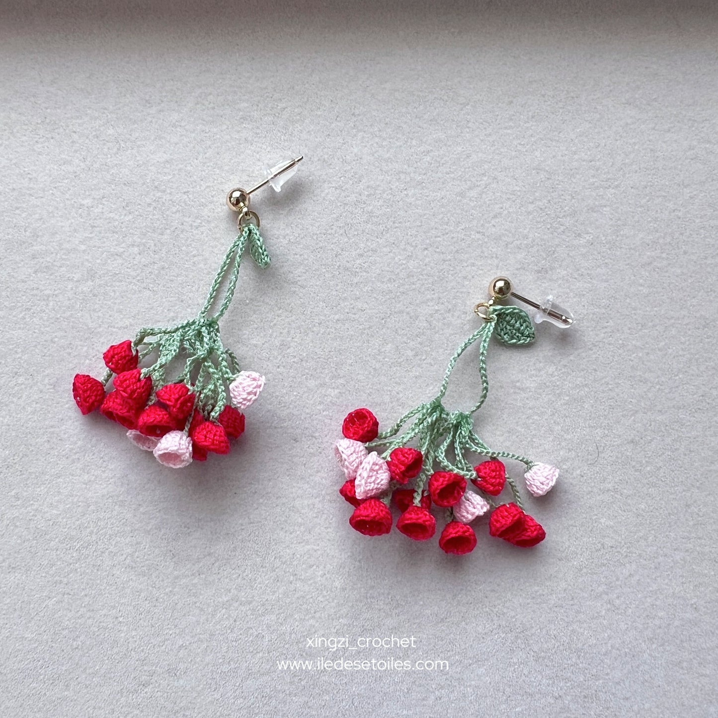 Boucles d'oreilles florales Micro crochet