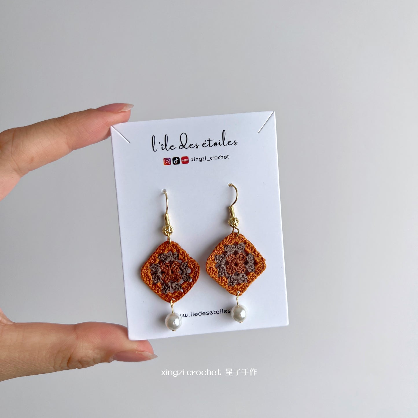 Boucles d'oreilles micro crochet en différents motifs