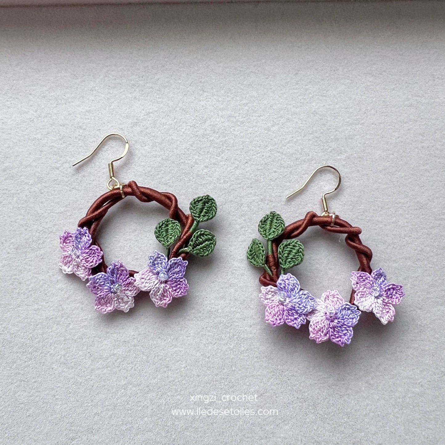 Boucles d'oreilles florales Micro crochet