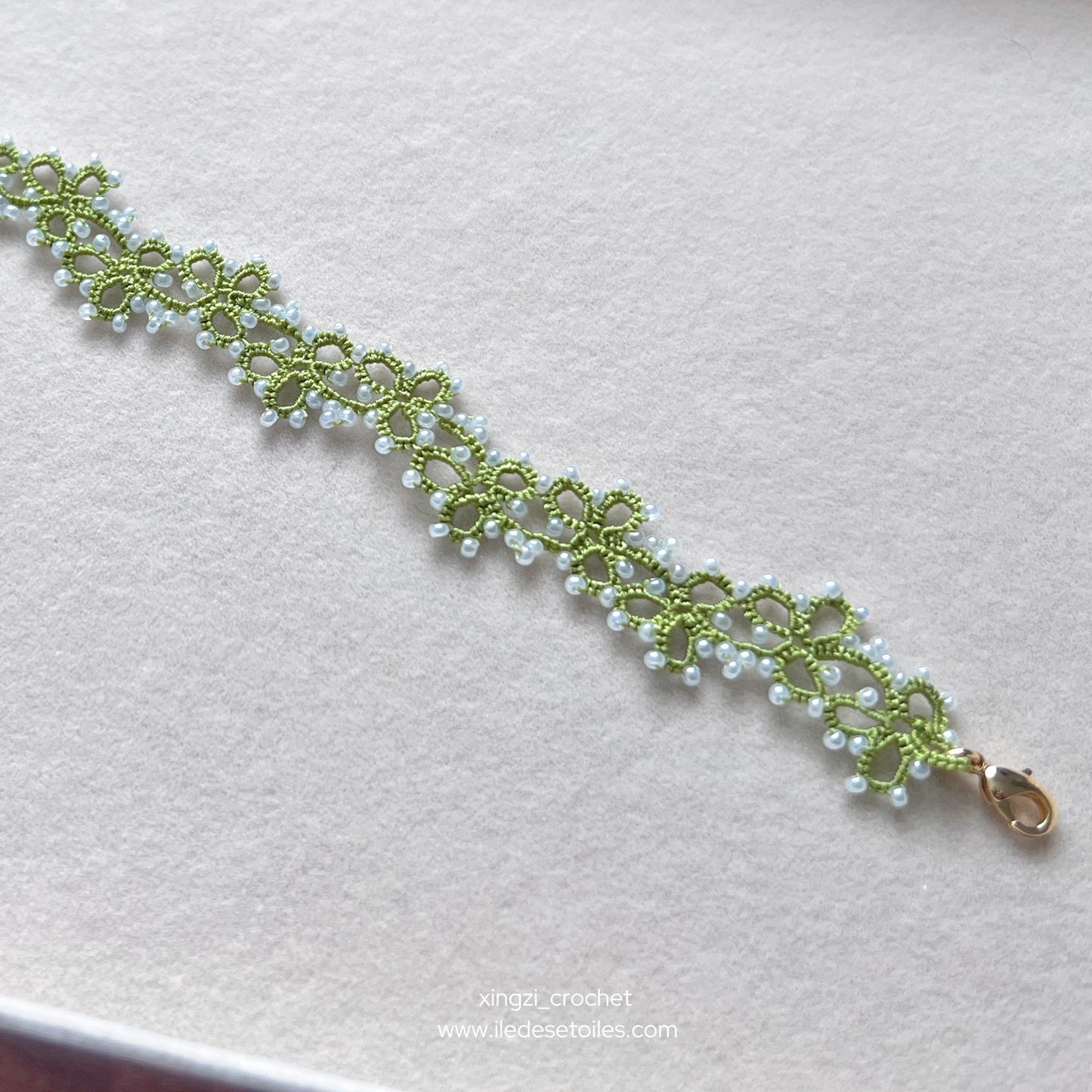 Bracelet Lierre frivolité