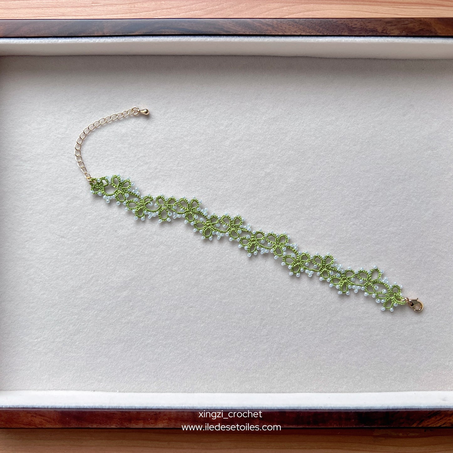 Bracelet Lierre frivolité
