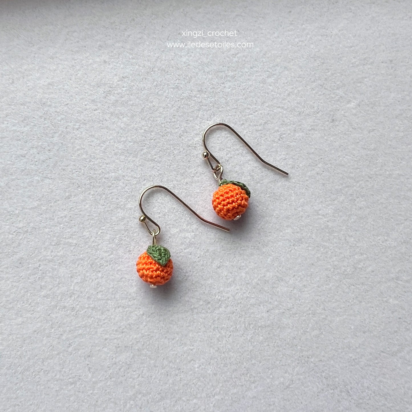 Boucles d'oreilles/Collier micro crochet fruits Myrtille Orange Fraise Pêche Citron