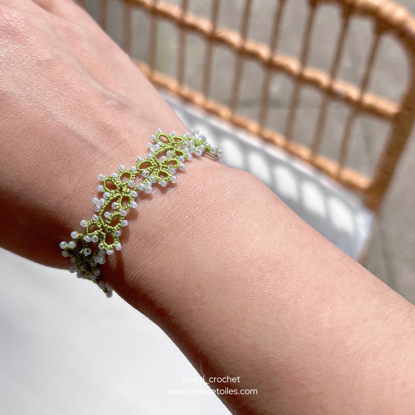 Bracelet Lierre frivolité