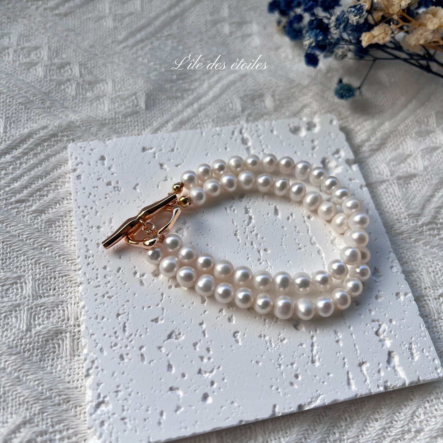 Bracelet de perles en double