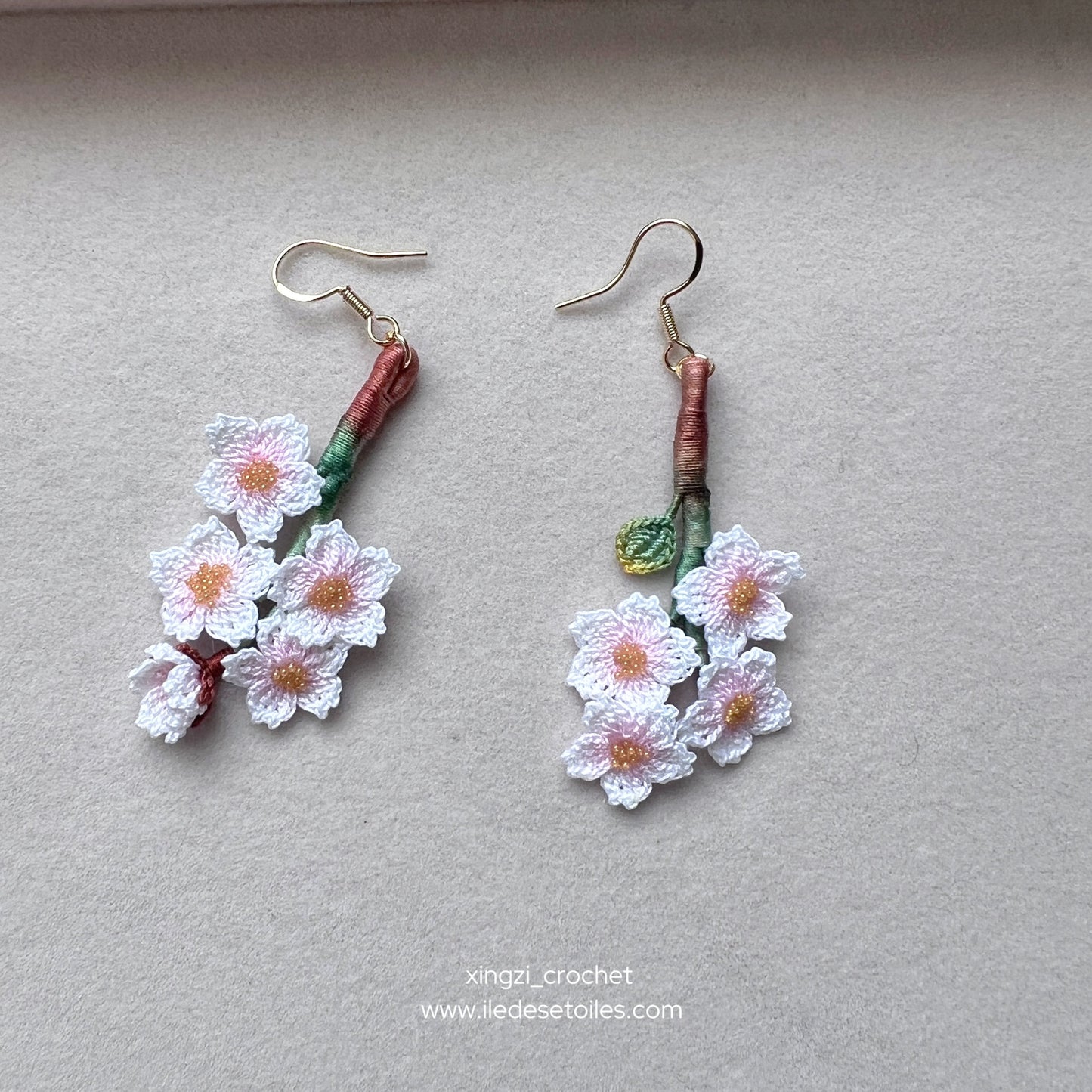Boucles d'oreilles florales Micro crochet