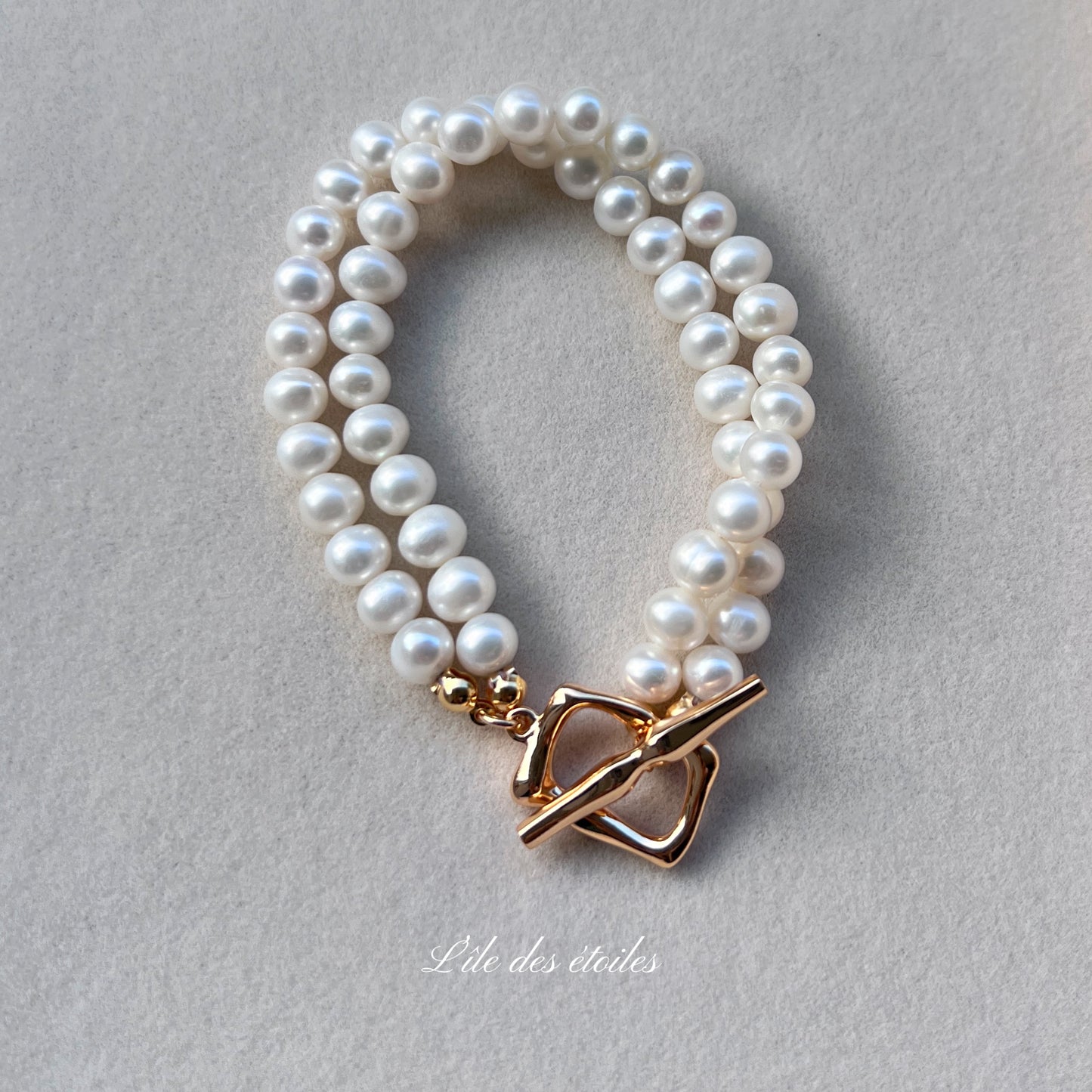 Bracelet de perles en double