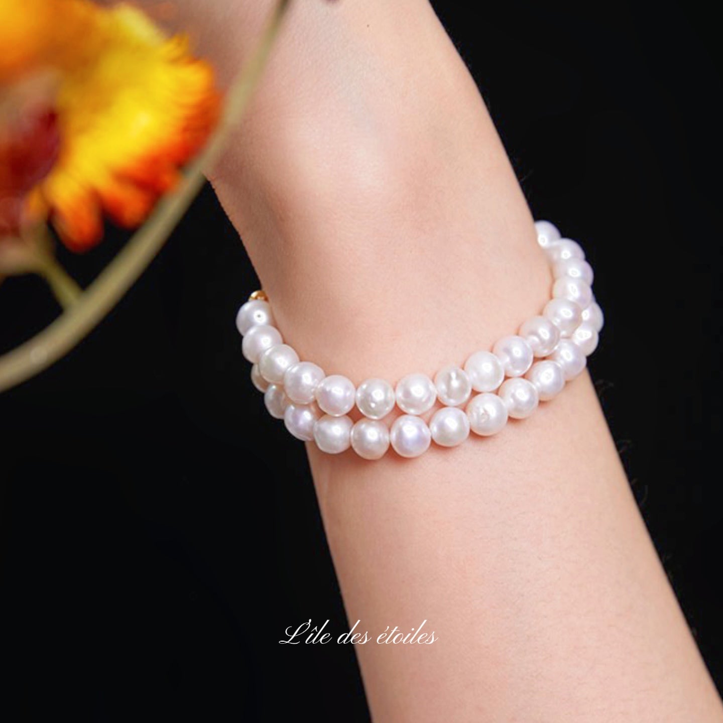 Bracelet de perles en double