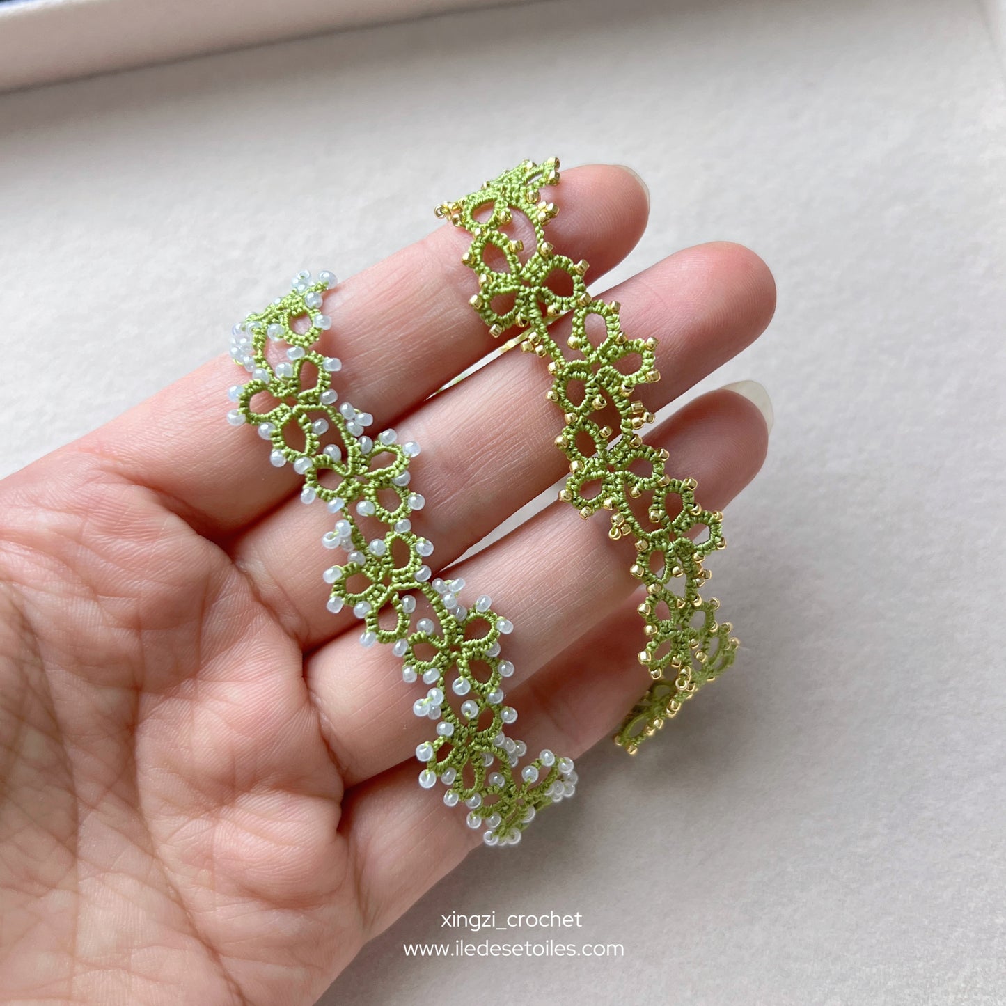 Bracelet Lierre frivolité