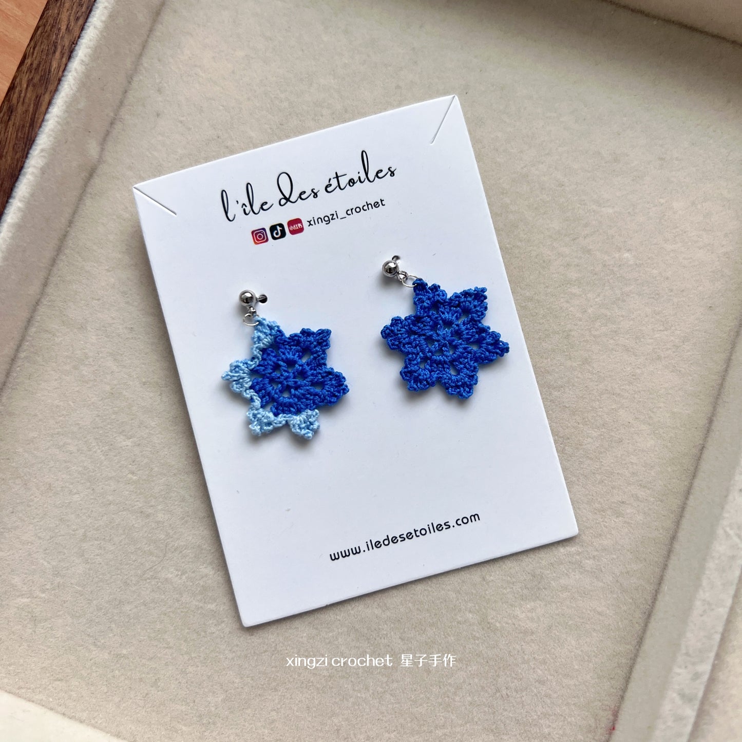Boucles d'oreilles micro crochet en différents motifs