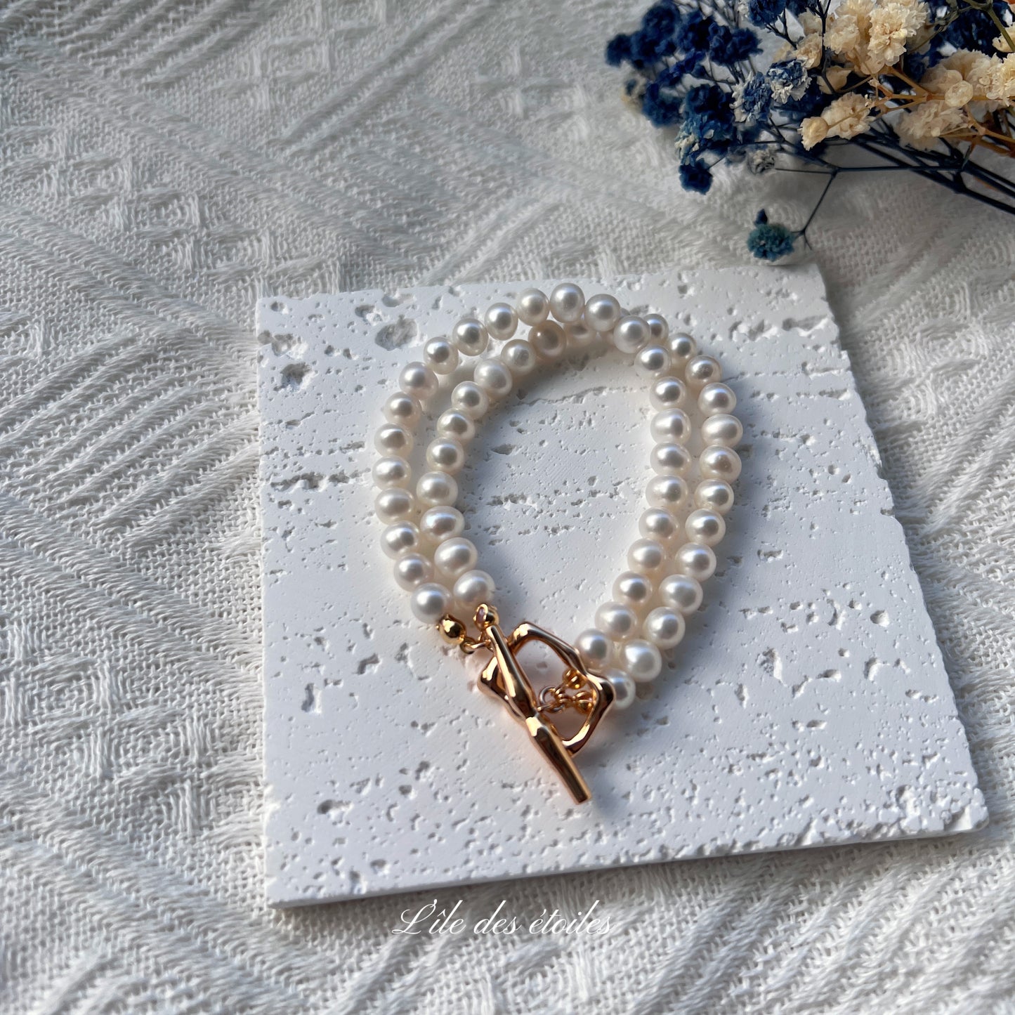 Bracelet de perles en double