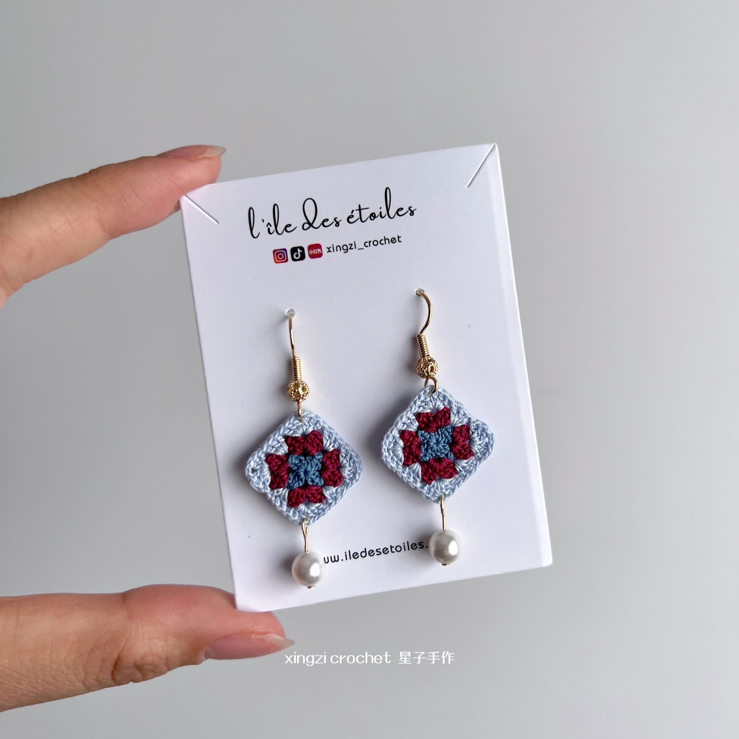 Boucles d'oreilles micro crochet en différents motifs