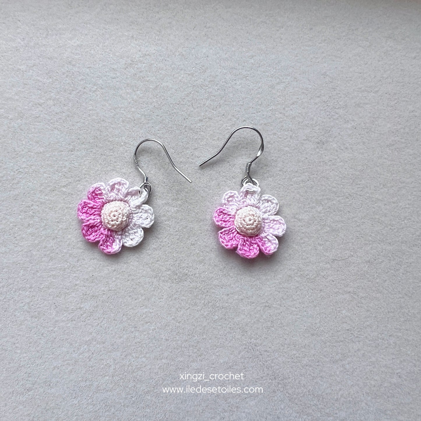 Boucles d'oreilles florales Micro crochet